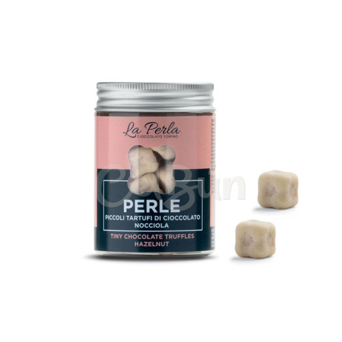 Perle Nocciola. Tartufo di cioccolato bianco con Nocciola - 50 g